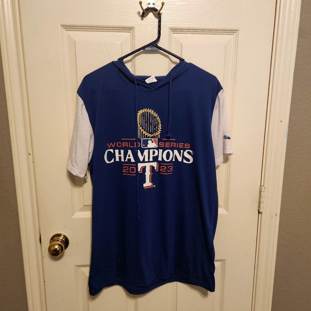 Texas Rangers 2023 World Series Champions Hoodie T-Shirt Men's Medium MLB